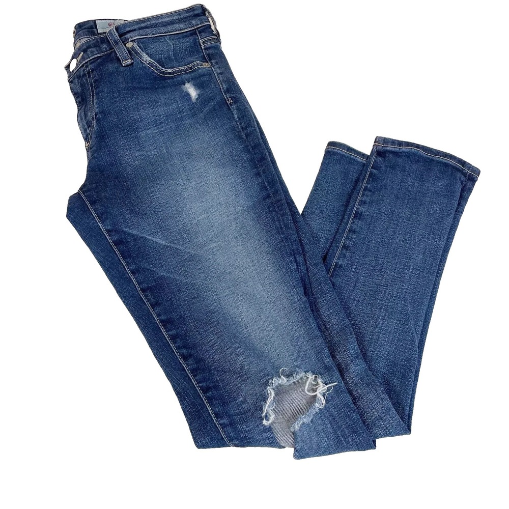 Adriano Goldschmied The Legging Ankle Super Skinny Jeans Sz 28 Distressed Denim